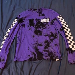 Broken promises tie-dye graphic long sleeve tee